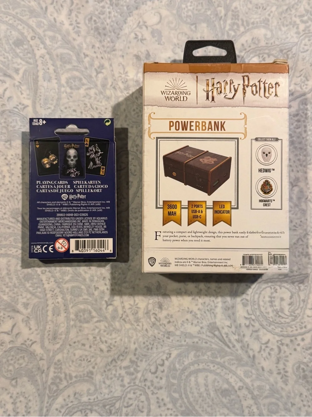 Harry Potter Brown Leather-Style Powerbank & Set of Playing Cards